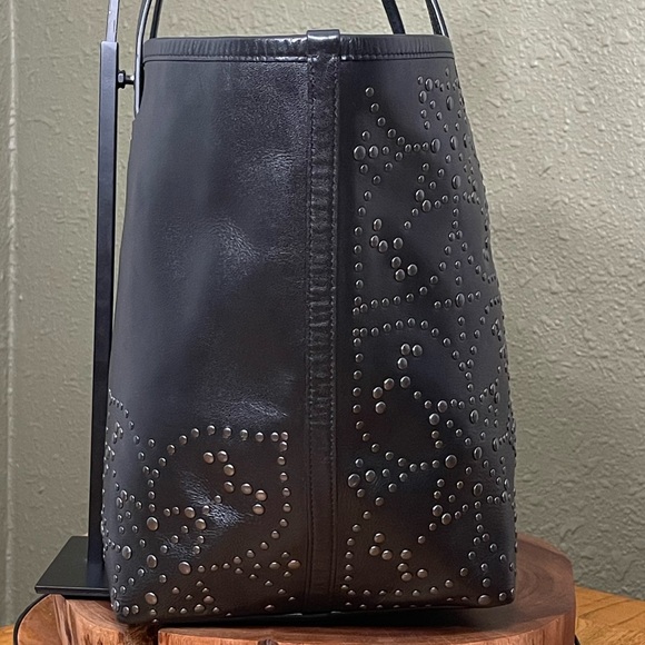 COACH X-LARGE STREET TOTE IN MINI STUDDED LEATHER - Picture 6 of 15